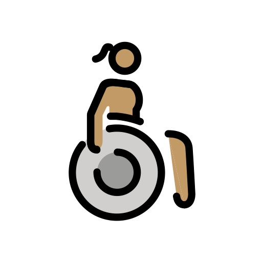 Woman in Manual Wheelchair Facing Right: Medium Skin Tone, the design in this release