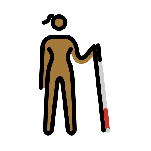 Woman with White Cane Facing Right: Medium-Dark Skin Tone, the design in this release