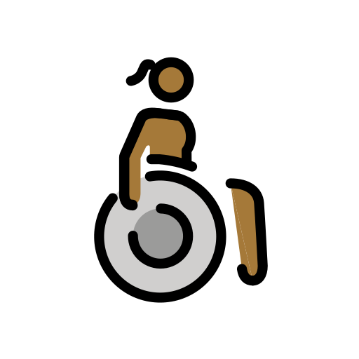 Woman in Manual Wheelchair Facing Right: Medium-Dark Skin Tone, the design in this release