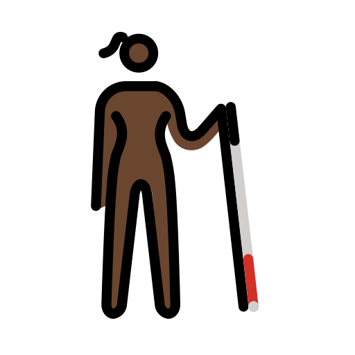 Woman with White Cane Facing Right: Dark Skin Tone, the design in this release