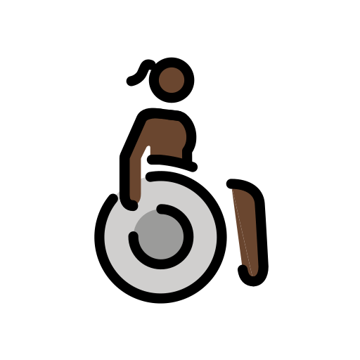 Woman in Manual Wheelchair Facing Right: Dark Skin Tone, the design in this release