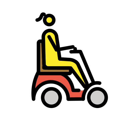 Woman in Motorized Wheelchair Facing Right, the design in this release