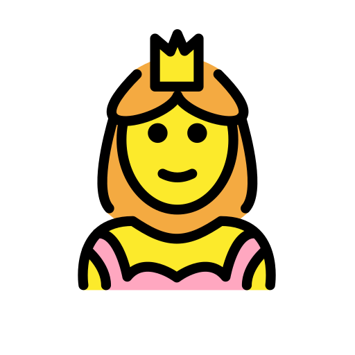 Princess as drawn by OpenMoji in 15.1
