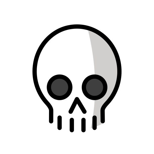 Skull as drawn by OpenMoji in 15.1