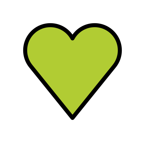 Green Heart as drawn by OpenMoji in 15.1