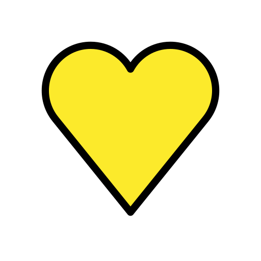 Yellow Heart as drawn by OpenMoji in 15.1