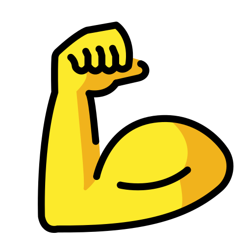 Flexed Biceps as drawn by OpenMoji in 15.1