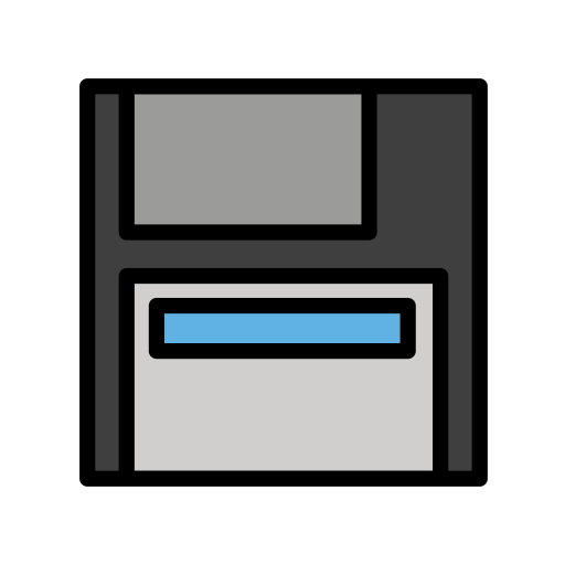 Floppy Disk as drawn by OpenMoji in 15.1