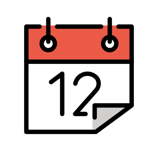 Calendar as drawn by OpenMoji in 15.1