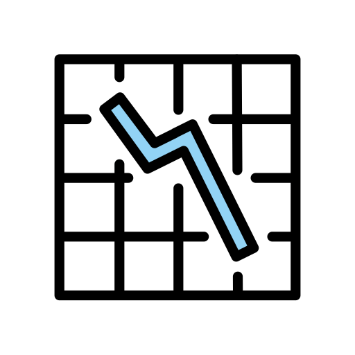 Chart Decreasing as drawn by OpenMoji in 15.1