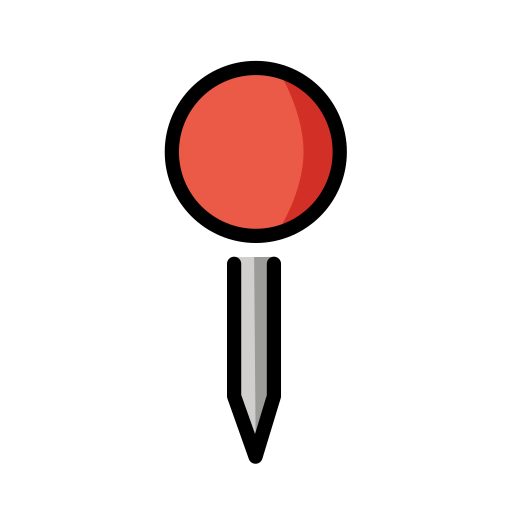 Round Pushpin as drawn by OpenMoji in 15.1