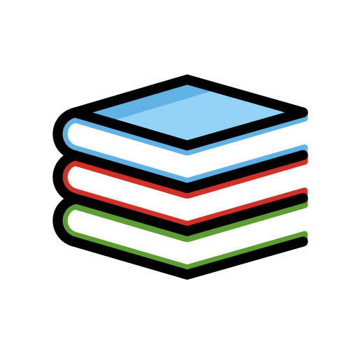 Books as drawn by OpenMoji in 15.1