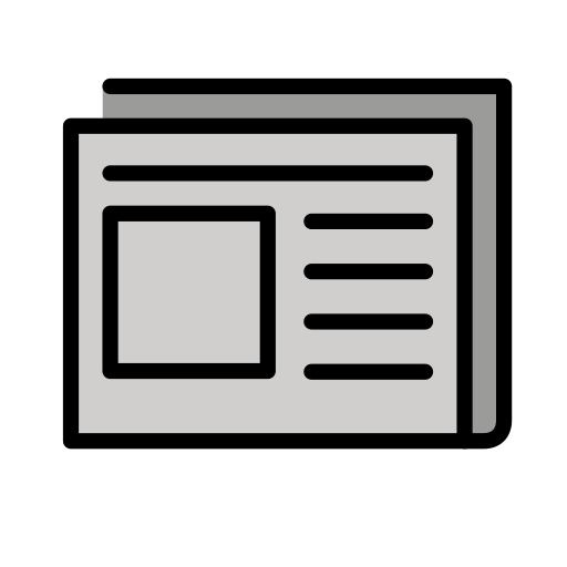 Newspaper as drawn by OpenMoji in 15.1