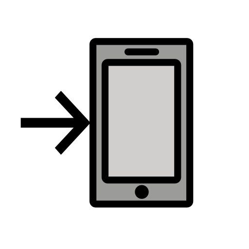 هاتف جوال مع سهم as drawn by OpenMoji in 15.1