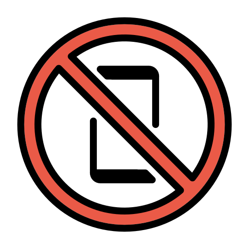Téléphones Portables Interdits as drawn by OpenMoji in 15.1