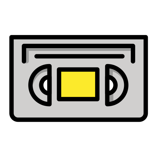 Videocassette as drawn by OpenMoji in 15.1