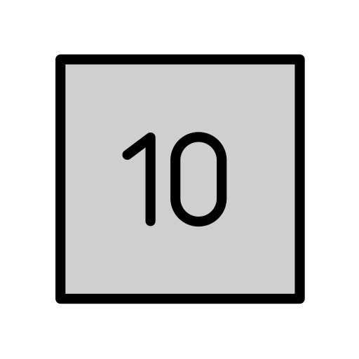 Keycap: 10 as drawn by OpenMoji in 15.1