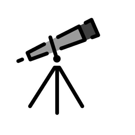 Telescope as drawn by OpenMoji in 15.1
