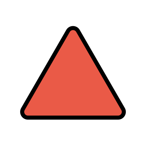 Red Triangle Pointed up as drawn by OpenMoji in 15.1