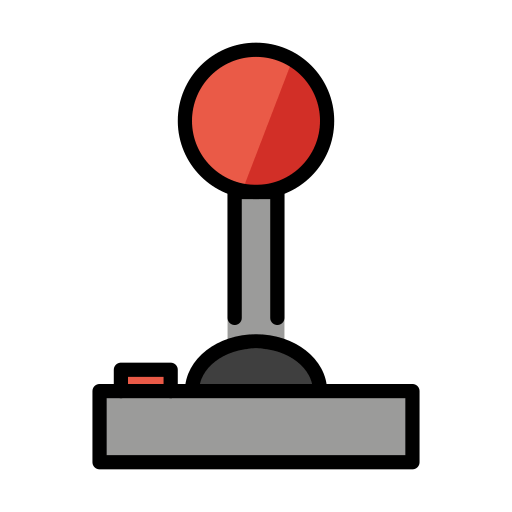 Joystick as drawn by OpenMoji in 15.1