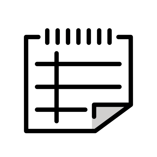 Spiral Notepad as drawn by OpenMoji in 15.1