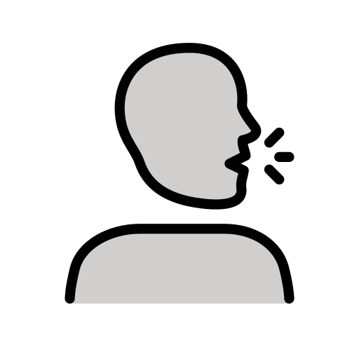 Speaking Head as drawn by OpenMoji in 15.1