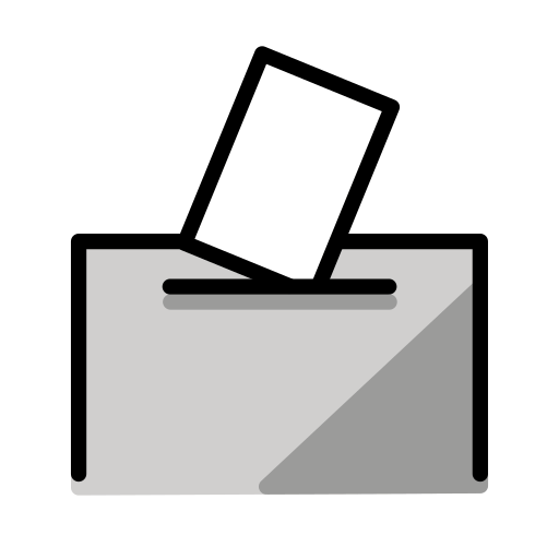 Ballot Box with Ballot as drawn by OpenMoji in 15.1