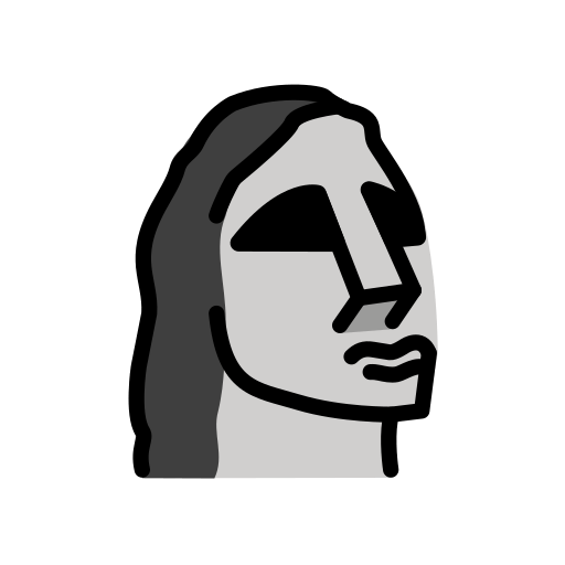 Moai as drawn by OpenMoji in 15.1
