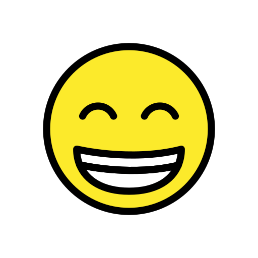 嘻嘻 as drawn by OpenMoji in 15.1