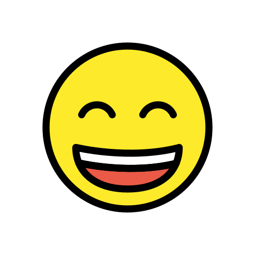 grinning face with smiling eyes — OpenMoji