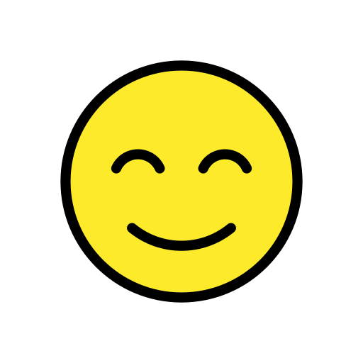 Smiling Face with Smiling Eyes as drawn by OpenMoji in 15.1