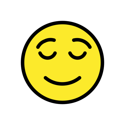 Relieved Face as drawn by OpenMoji in 15.1