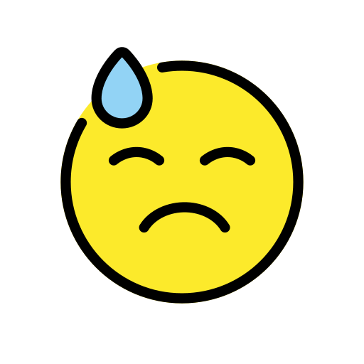 وجه بعرق بارد as drawn by OpenMoji in 15.1