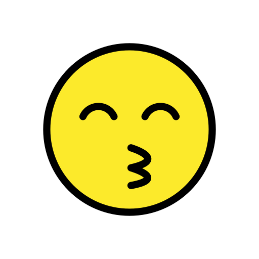 kissing face with smiling eyes — OpenMoji