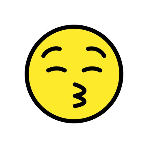 kissing face with closed eyes — OpenMoji