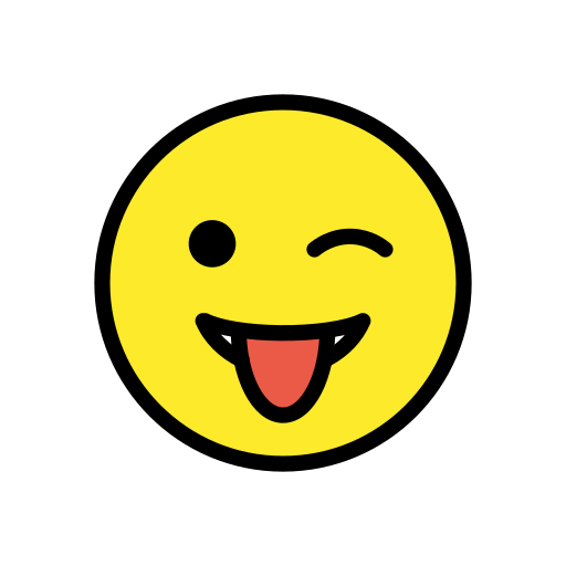 وجه بلسان متدلٍ وعين غامزة as drawn by OpenMoji in 15.1