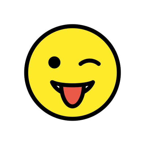 winking face with tongue — OpenMoji
