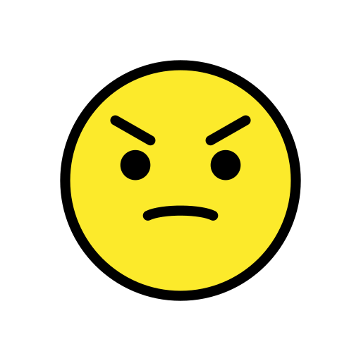 Angry Face as drawn by OpenMoji in 15.1