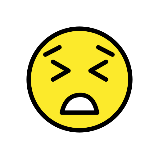 Persevering Face as drawn by OpenMoji in 15.1
