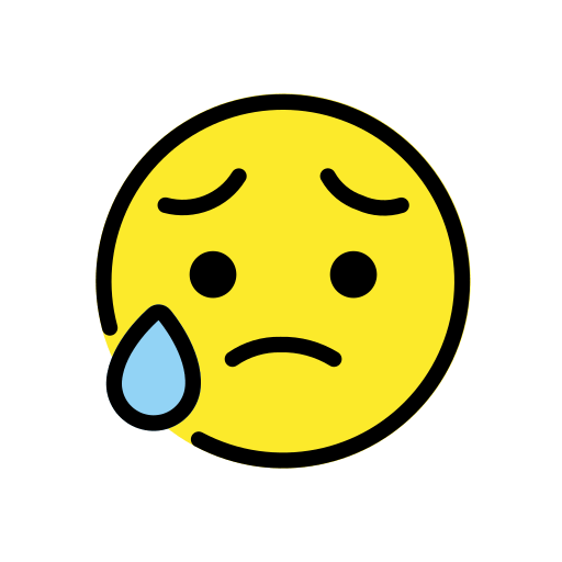 Rosto Triste, Mas Aliviado as drawn by OpenMoji in 15.1