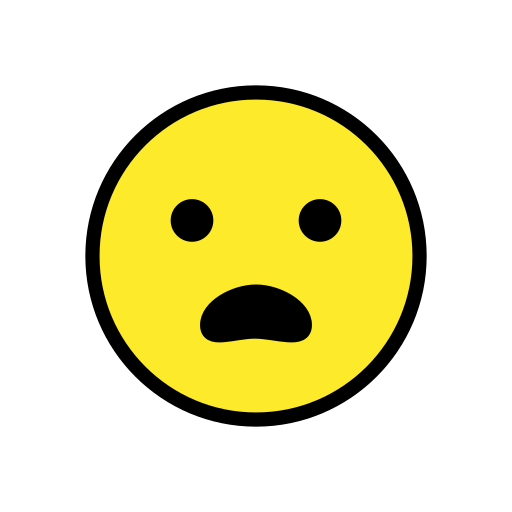 Frowning Face with Open Mouth as drawn by OpenMoji in 15.1