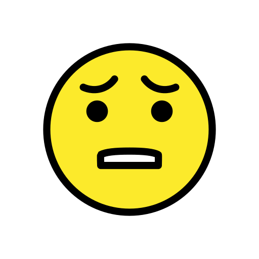 Anguished Face as drawn by OpenMoji in 15.1