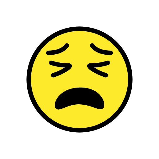 Müdes Gesicht as drawn by OpenMoji in 15.1
