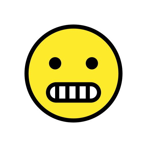 Grimacing Face as drawn by OpenMoji in 15.1