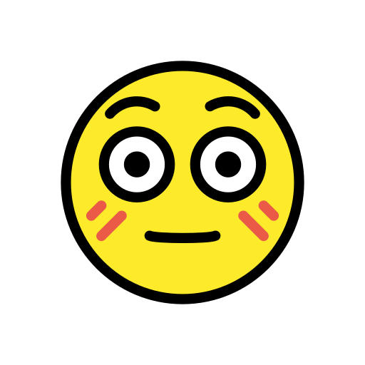 Flushed Face as drawn by OpenMoji in 15.1