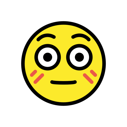 flushed face — OpenMoji
