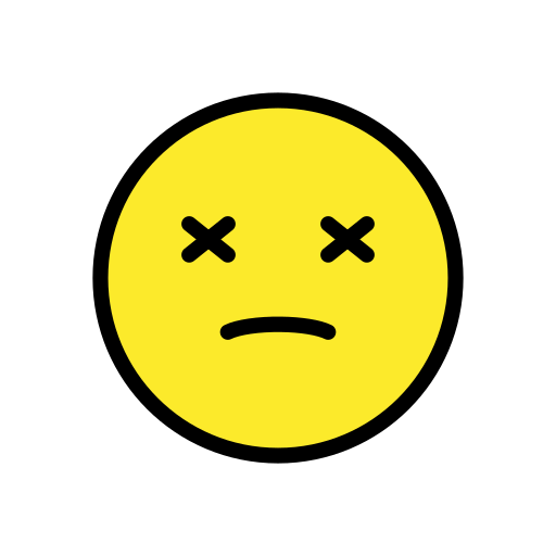 face with crossed-out eyes — OpenMoji