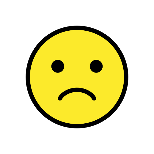 Slightly Frowning Face as drawn by OpenMoji in 15.1