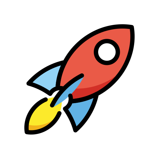 Rocket as drawn by OpenMoji in 15.1