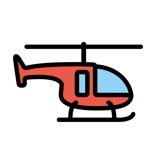 Helicopter as drawn by OpenMoji in 15.1